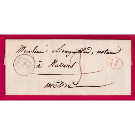 CAD TYPE 15 FOURS NIEVRE DECIME RURAL LE PONS ?? POUR NEVERS NIEVRE 1846 LETTRE