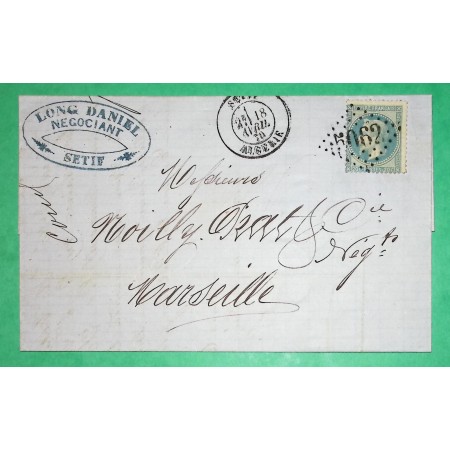 N°29 GC 5062 SETIF ALGERIE POUR MARSEILLE 1870