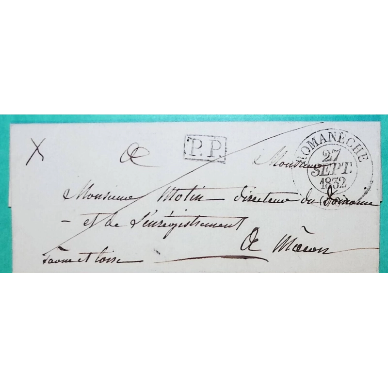 CAD TYPE 13 ROMANECHE SAONE ET LOIRE PP PORT PAYE POUR MACON 1832 LETTRE COVER FRANCE