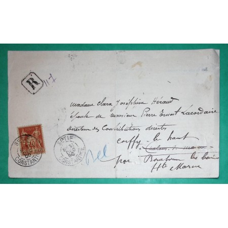 N°94 SAGE CAD TYPE A SETIF ALGERIE RECOMMANDE TRIBUNAL 1ère INSTANCE POUR BOURBONNE LES BAINS HAUTE MARNE 1900