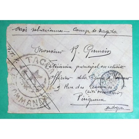 FRANCHISE MILITAIRE FM CAMP DE TAGDA MAROC POUR PERIGUEUX DORDOGNE 1903