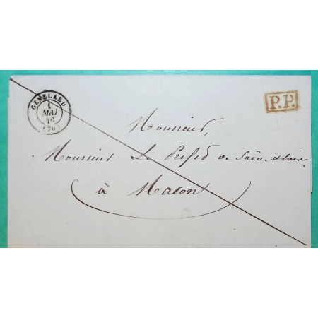 CAD TYPE 15 GENELARD SAONE ET LOIRE PP PORT PAYE POUR MACON 1846 LETTRE COVER FRANCE