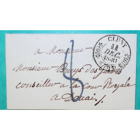 CAD TYPE 11 CLUNY SAONE ET LOIRE POUR DOUAI NORD 1830 LETTRE COVER FRANCE