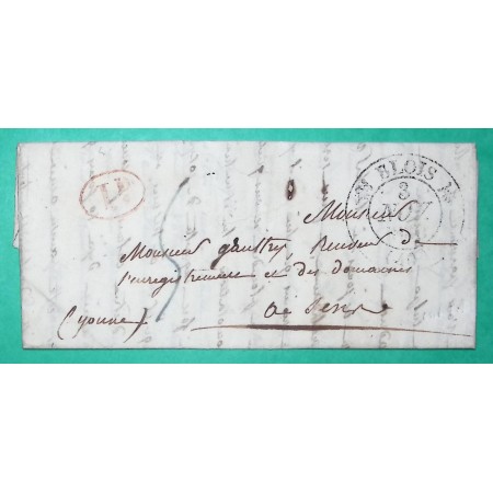 CAD TYPE 12 BLOIS LOIR ET CHER DECIME RURAL LUTAINE POUR SENS YONNE 1830