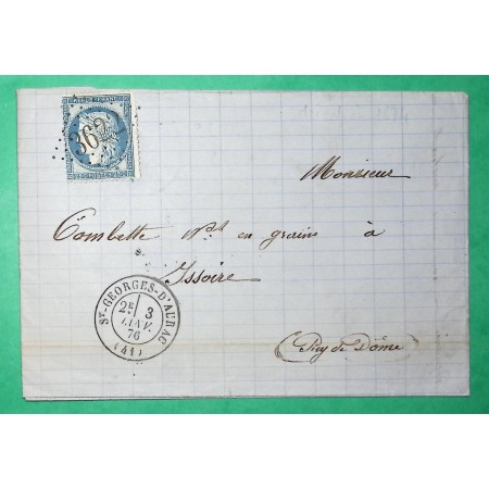 N°60C GC 3622 ST GEORGES D'AURAC HAUTE LOIRE POUR ISSOIRE PUY DE DOME 1876