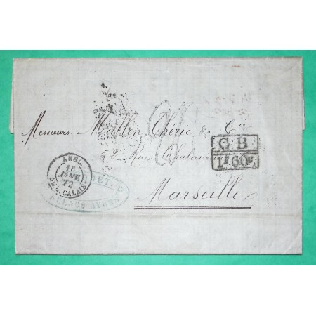 LETTRE BUENOS AIRES ARGENTINE POUR MARSEILLE 1872