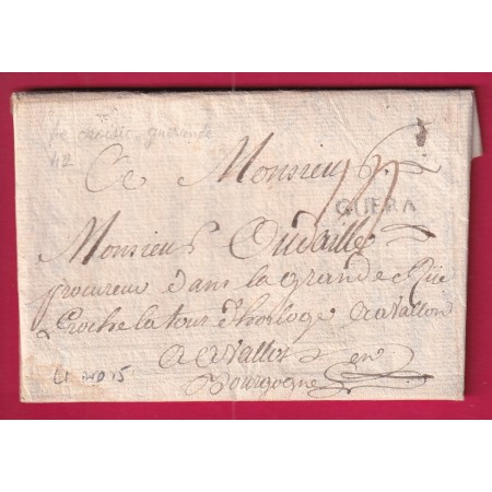 MARQUE GUERANDE LOIRE INFERIEURE LENAIN N°1 INDICE 15 POUR AVALLON YONNE TEXTE LE CROISIC 1760 LETTRE