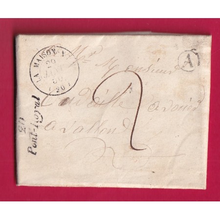 CURSIVE 20 PONT ROYAL COTE D'OR T15 LA MAISON NEUVE POUR AVALLON YONNE BOITE RURALE A A IDENTIFIER LETTRE