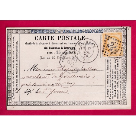 N°55 CONVOYEUR STATION VERMENTON YONNE POUR AUXERRE CARTE PRECURSEUR INDICE 10 LETTRE