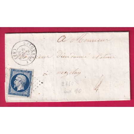 N°14 PC 2860 SEIGNELAY YONNE POUR VEZELAY INDICE 10 LETTRE