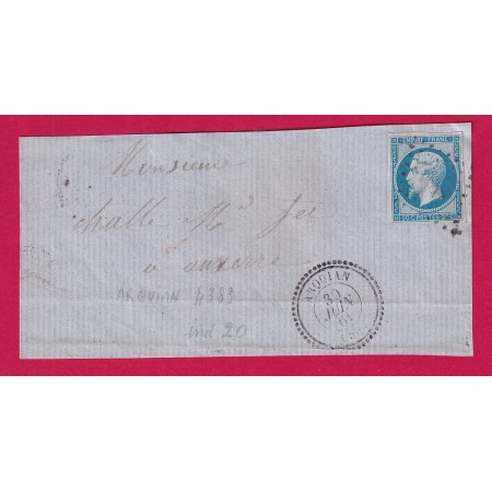 N°14 PC 4333 ARQUIAN NIEVRE CAD TYPE 22 POUR AUXERRE YONNE INDICE 20 DEVANT DE LETTRE LETTRE