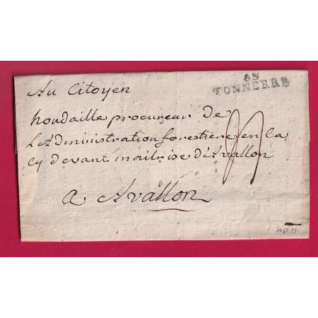 MARQUE 85 TONNERRE EN BLEU  YONNE AN2 1794 POUR AVALLON INDICE 11 LETTRE