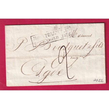 MAQUE ESSAI 4 FEVIER 1828 MONTPELLIER HERAULT POUR AGDE INDICE 22 LETTRE