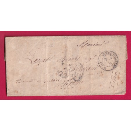CAD TYPE 15 ARMEE ORIENT 2 JANVIER 1854 BAREAU D POUR COLMAR HAUT RHIN