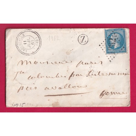 N°22 GC 1962 LAQUEUILLE PUY DE DOME CAD TYPE 22 INDICE 15 POUR ISLE SUR SEREIN YONNE LETTRE