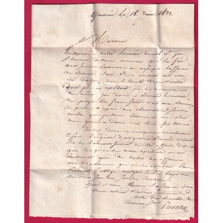 CURSIVE GRATTEE 83 QUARRE LES TOMBES YONNE TAXE LOCALE 1 POUR AVALLON ...