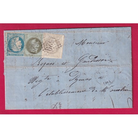 N°37 25 41 GC 1529 FLORENSAC HERAULT 7 SEPTEMBRE 1871 POUR PEZENAS LETTRE