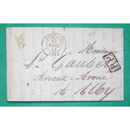 CAD TYPE 15 CASTRES TARN ROUGE PP PORT PAYE POUR ALBI 1844