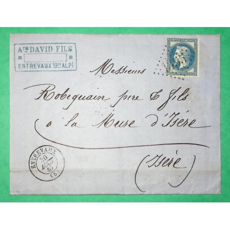 N°29 GC 1395 ENTREVAUX BASSES ALPES POUR LA MURE D'ISERE 1867