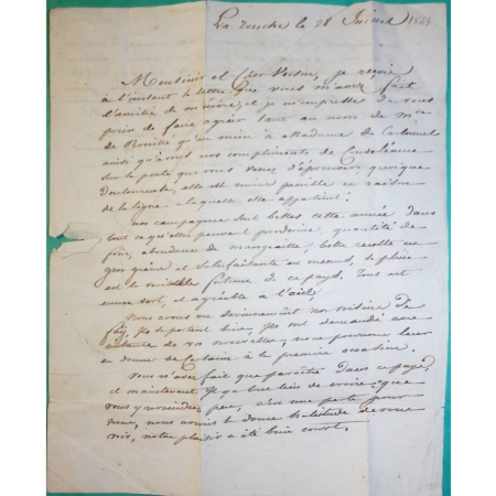 CAD TYPE 13 PONT AUX MOINES LOIRET OR ORIGINE RURALE ROUGE + DECIME LA ROUCHE POUR COMPIEGNE OISE 1838 COVER FRANCE