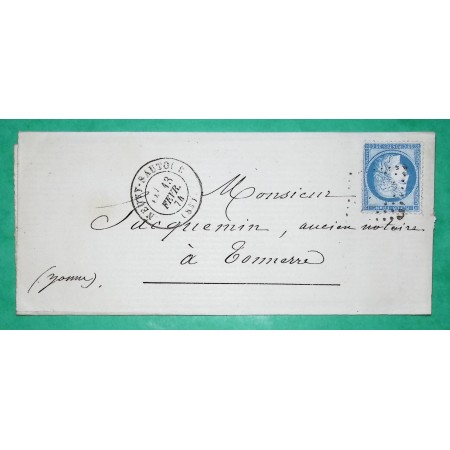 N°60A GC 2652 NEUVY SAUTOUR YONNE POUR TONNERRE 1874