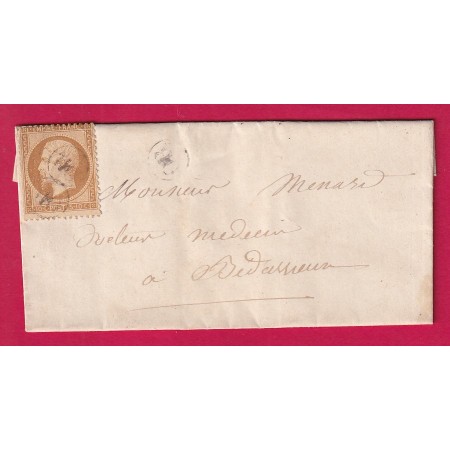 N°21 OBLITERATION OR LE PUJOL HERAULT 1864 POUR BEDARIEUX LETTRE