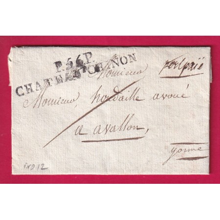 MARQUE P56P CHATEAU CHINON NIEVRE 1819 POUR AVALLON YONNE INDICE 12 LETTRE