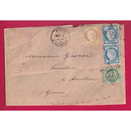 N°53 55 60 PAIRE PARIS ETOILE 22 R TAITBOUT POUR AVALLON YONNE LETTRE