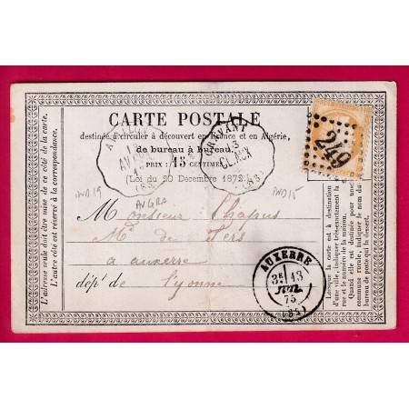 N°55 CONVOYEUR STATION AVALLON YONNE LIGNE AV GRA INDICE 19 + CRAVANT CL AUX INDICE 15 CARTE PRECUSEUR LETTRE