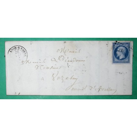 N°14 PC 1000 COURSON SUR YONNE POUR VEZELAY 1855