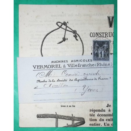 N°83 SAGE BANDE DE JOURNAL PUB DOCUMENT ILLUSTRE MACHINES AGRICOLES VERMOREL VILLEFRANCHE RHONE