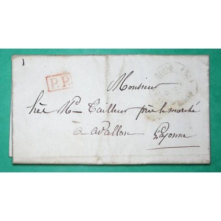 CAD TYPE 11 LIVRY SEINE ET OISE PP PORT PAYE POUR AVALLON YONNE