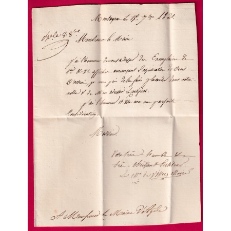 MARQUE P33P MONTAGNAC HERAULT EN ROUGE 1820 POUR AGDE INDICE 17 LETTRE