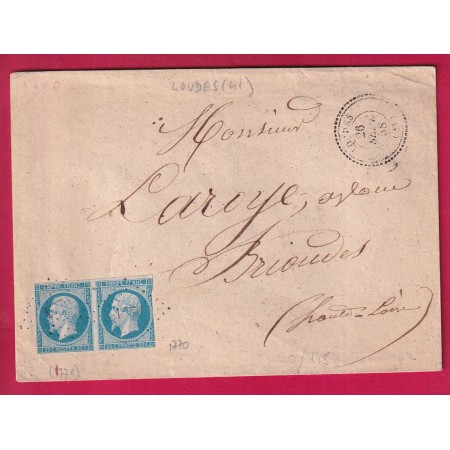 N°14 PAIRE PC 1770 LOUDES HAUTE LOIRE CAD TYPE 22 POUR BRIOUDES INDICE 14 LETTRE