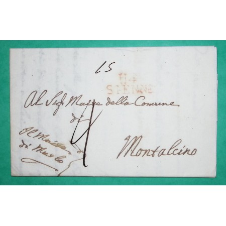 MARQUE 114 SIENNE ITALIE DEPARTEMENT CONQUIS POUR MONTALCINO 1813