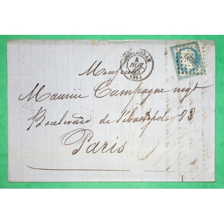 N°22 PC DU GC 2429 MONTAUBAN TARN ET GARONNE POUR PARIS 1865