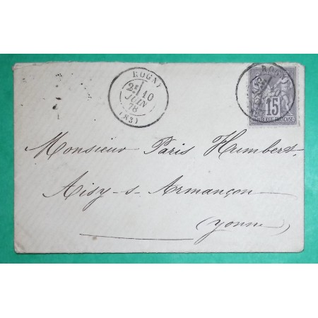 N°77 SAGE CAD TYPE 17 ROGNY YONNE POUR AISY SUR ARMANCON 1878