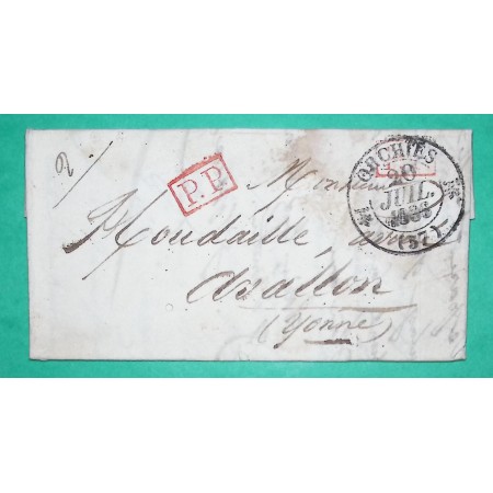 CAD TYPE 12 ORCHIES NORD PP PORT PAYE POUR AVALLON YONNE 1836