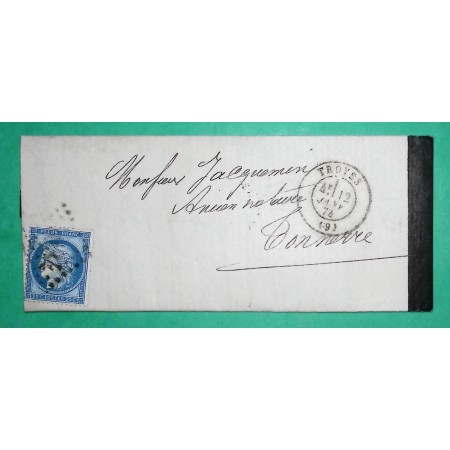 N°60B TYPE II GC 4034 TROYES AUBE POUR TONNERRE YONNE 1874