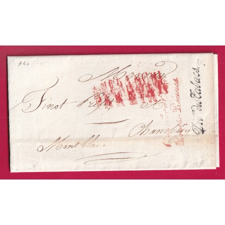FRANCHISE CONSEILLER ETAT DROITS REUNIS DIVISION DES TABACS 1811 POUR CHAMBERY SAVOIE DPT DU MONT BLANC LETTRE