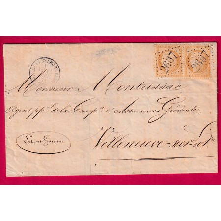 COMMUNE DE PARIS LETTRE PAR PASSEUR TEXTE PARIS 13 AVRIL 1871 NAPOLEON S LEU SEINE ET OISE VILLENEUVE SUR LOT ET GARONNE