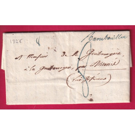 MARQUE MANUSCRIT RAMBOUILLET EN BLEU 1826 RARE SIGNALE PAR POTHION  SEINE ET OISE ANCENIS LOIRE INFERIEURE
