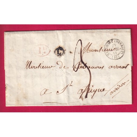 CAD TYPE 15 CLERMONT ( HERAULT ) BOITE RURALE L PAULHAN DECIME RURAL POUR ST AFRIQUE AVEYRON