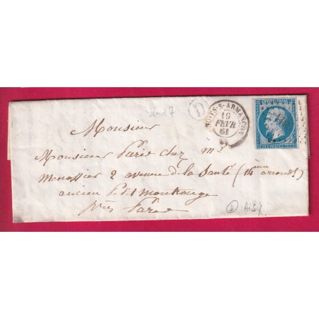 N°14 PC 2311 NUITS SUR ARMANCON YONNE BOITE RURALE D AISY POUR MONTROUGE LETTRE