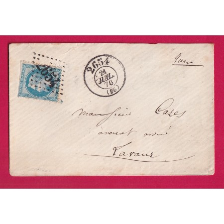 N°29 GC 2654 CAD BUREAU DE PASSE NEVERS NIEVRE POUR LAVAUR TARN HAUTE GARONNE LETTRE