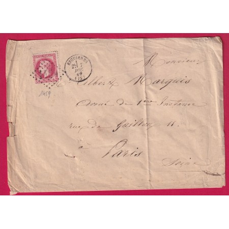 N°32 GC 1459 EYGUIERES BOUCHES DU RHONE CAD TYPE 16 POUR PARIS LETTRE