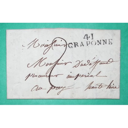 MARQUE 41 CRAPONNE HAUTE LOIRE DEPART ARLANC PUY DE DOME POUR LE PUY EN VELAY 34x9 1810