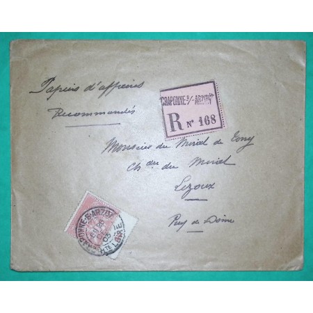 N°125 MOUCHON RETOUCHE BDF RECOMMANDE PAPIERS D'AFFAIRES CRAPONNE SUR ARZON HAUTE LOIRE 1903