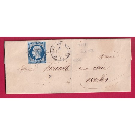 N°14 PC 2598 QUARRE LES TOMBES YONNE INDICE 12 POUR AVALLON LETTRE