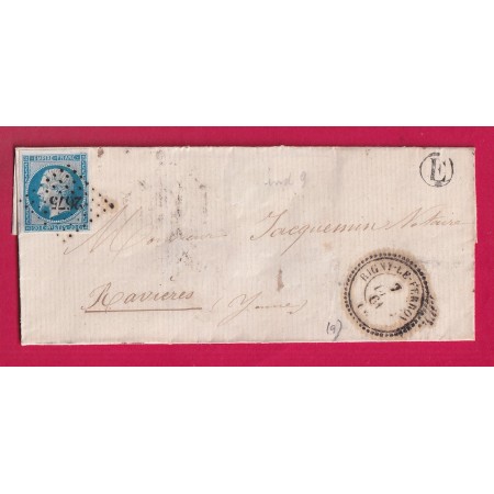 N°14 PC 2675 RIGNY LE FERRON AUDE CAD TYPE 22 POUR RAVIERES YONNE LETTRE